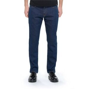 Aviator Style + Function Mens Straight Leg Jeans Dark Wash Indigo Blue 36x32 USA